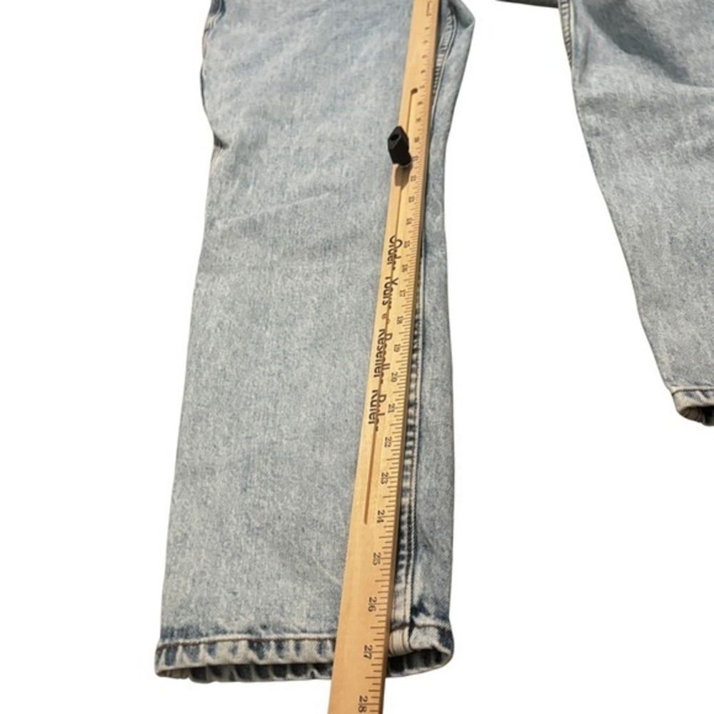 Sezane Denim Jeans 12 33 High Rise Mom Jeans Straight Leg Light Acid Wash Blue - Picture 9 of 10